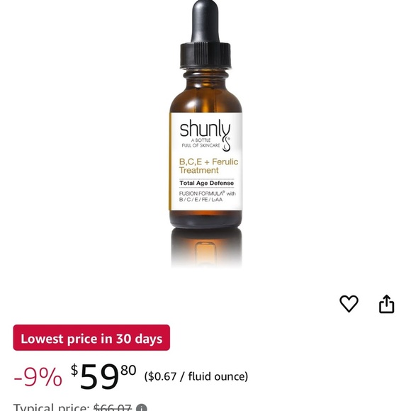SHUNLY New Sealed bottle. B, C, E & Ferulic treatment. Total age defense. - Picture 1 of 2